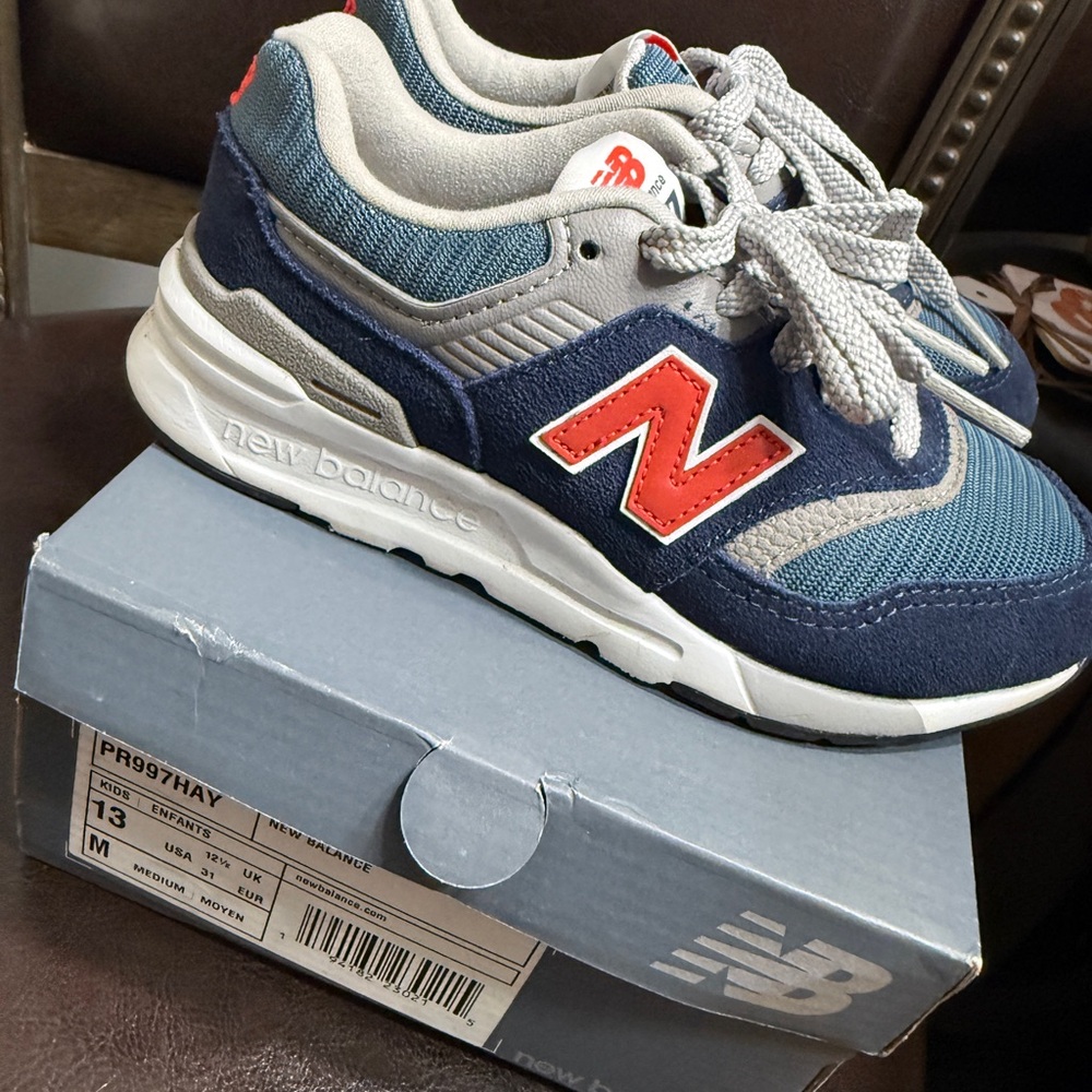 New Balance Kids' Navy and Red Sneakers
